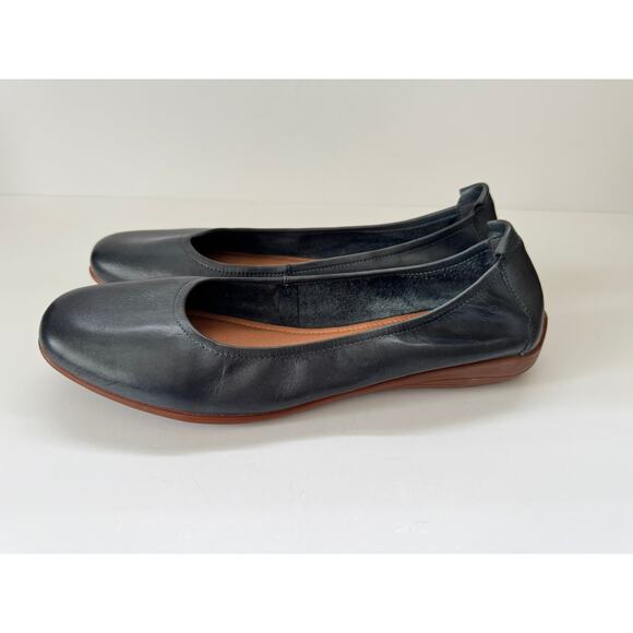 Josef Seibel Women’s Leather Flats EU40 Black Ballet Slip-On Comfort Shoes - Picture 3 of 9